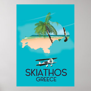 poster de viagens de Grécia do Skiathos