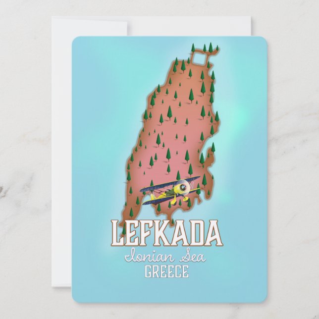 Poster de viagens de Grécia Lefkada. (Frente)