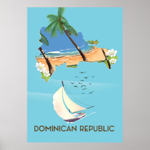 Poster de viagens de iate da República Dominicana
