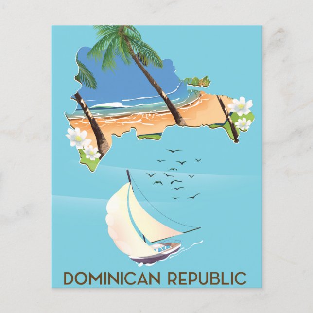 Poster de viagens de iate da República Dominicana (Frente)