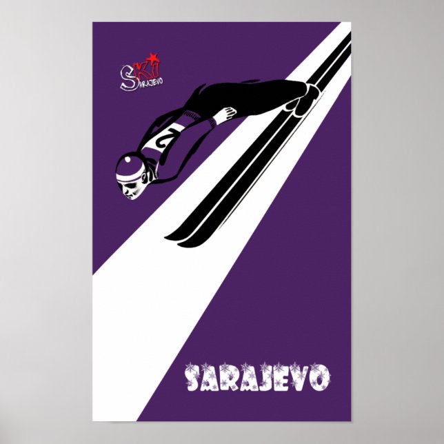 Poster de viagens de inverno Sarajevo (Frente)