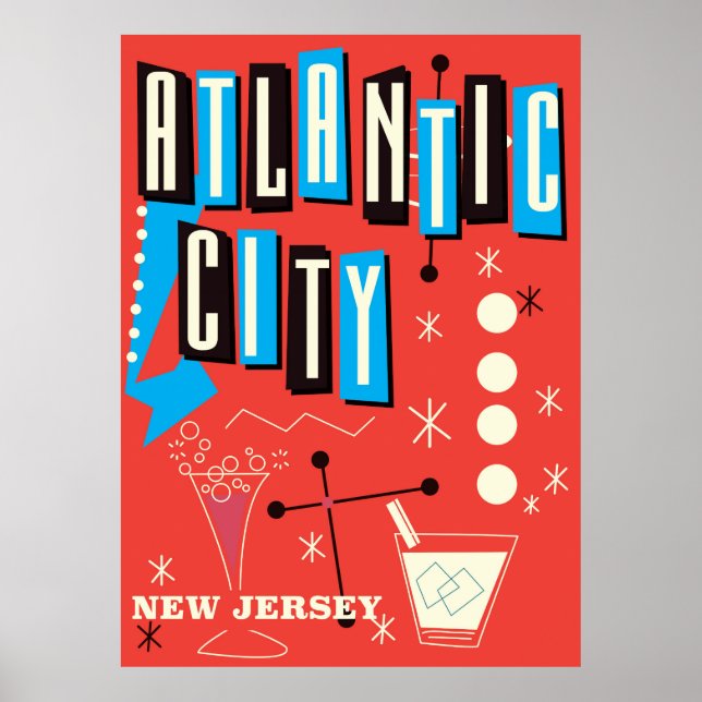 Poster de viagens de jogos de azar da cidade do At (Frente)