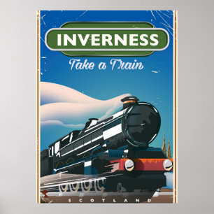 poster de viagens de locomotivas da inverness scot