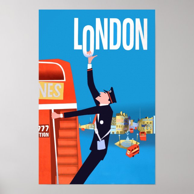 Poster de viagens de Londres (Frente)
