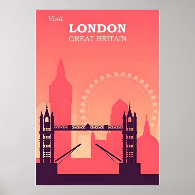 Poster de viagens de Londres (Frente)