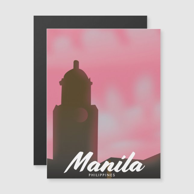 Poster de viagens de Manila nas Filipinas. (Frente/Verso)