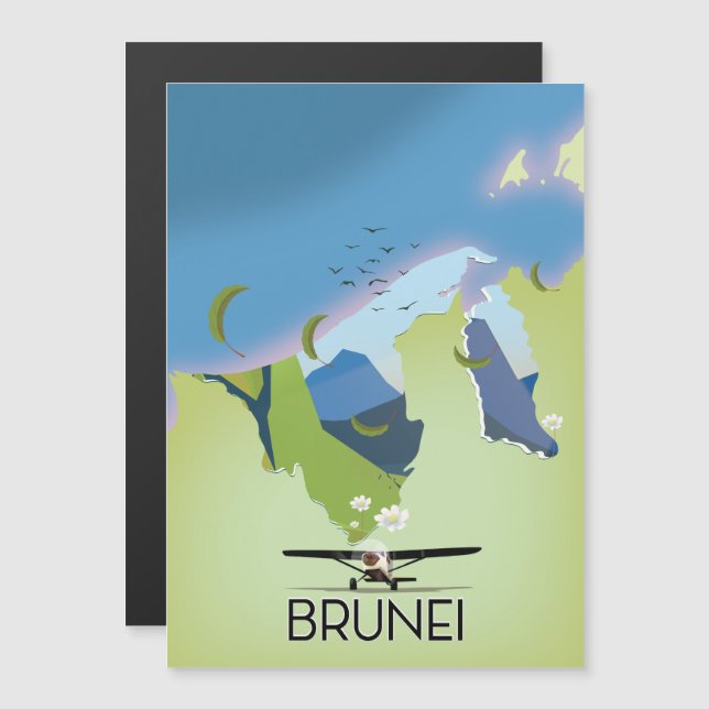 Poster de viagens de Mapa Brunei (Frente/Verso)