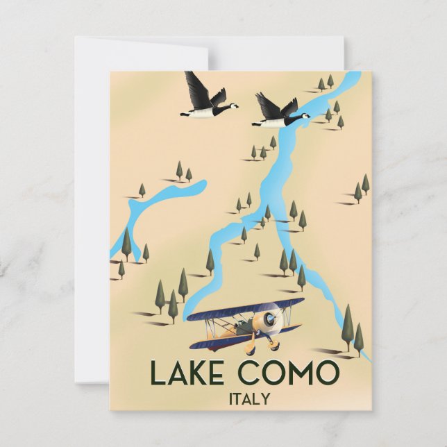 Poster de viagens de Mapa do Lago Como Itália (Frente)