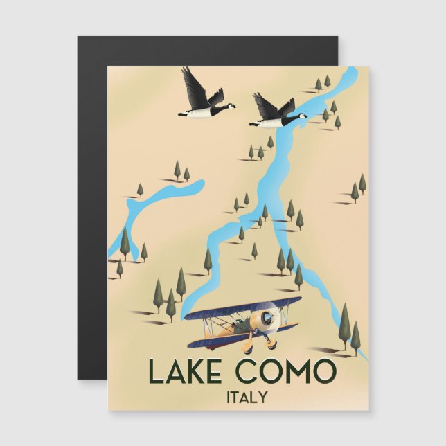 Poster de viagens de Mapa do Lago Como Itália (Frente/Verso)
