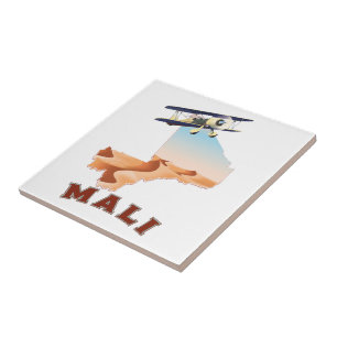poster de viagens de Mapa Vintage Mali