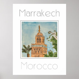 Poster de viagens de Marraquexe no Marrocos