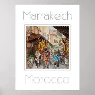 Poster de viagens de Marraquexe no Marrocos