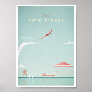 Poster de viagens de mergulho na Costa do Azur