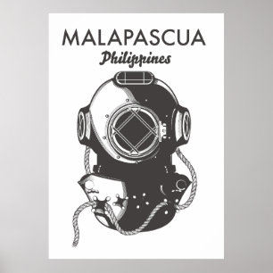 Poster de viagens de mergulho nas Filipinas