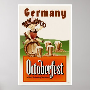 Poster de viagens de Munich Alemanha Octoberfest