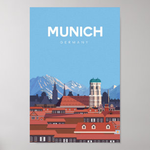 poster de viagens de Munique Alemanha