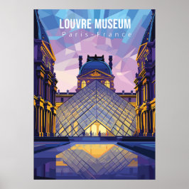 Poster de viagens de museu do Louvre Impressão