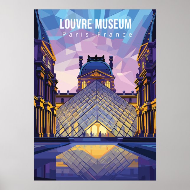 Poster de viagens de museu do Louvre Impressão (Frente)