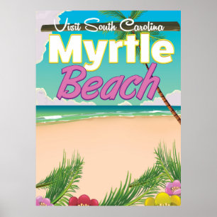 Poster de viagens de Myrtle Beach South Carolina