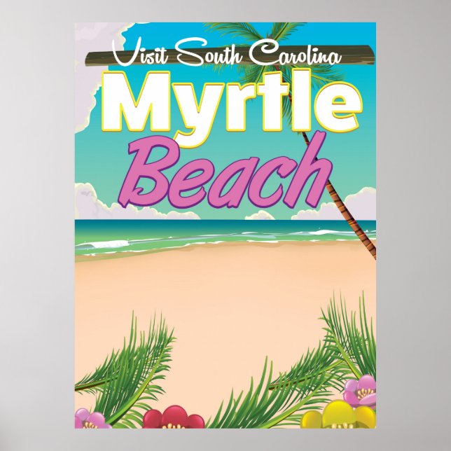 Poster de viagens de Myrtle Beach South Carolina (Frente)