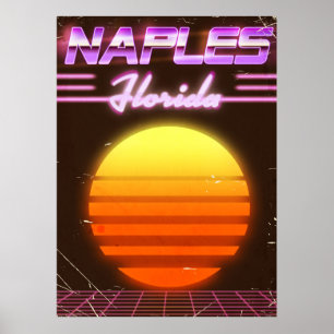 Poster de viagens de Nápoles na Flórida dos anos
