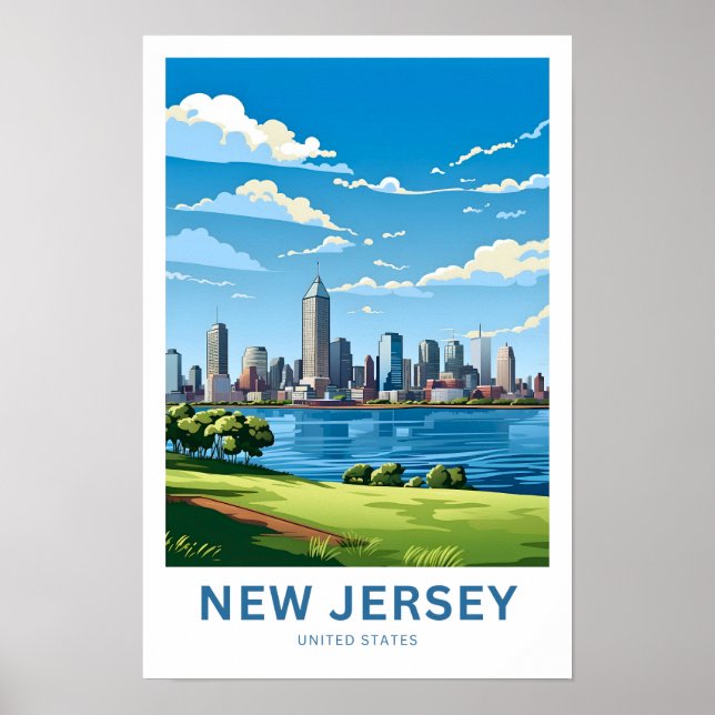 Poster de viagens de New Jersey Estados Unidos (Frente)