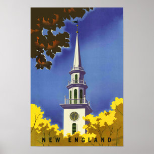 Poster de viagens de Nova Inglaterra