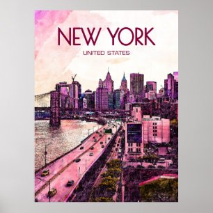Poster de viagens de Nova Iorque