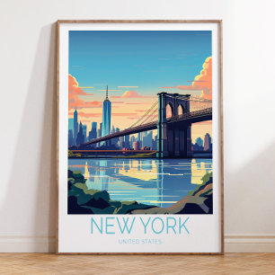 Poster de viagens de Nova Iorque, Poster do Brookl