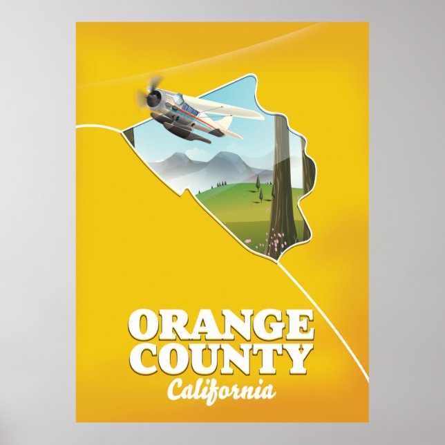 Poster de viagens de Orange County California (Frente)