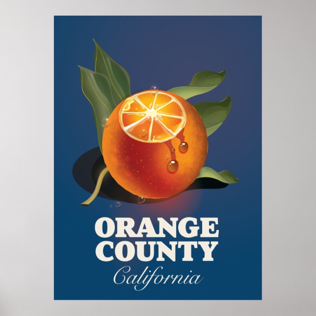 Poster de viagens de Orange County California. (Frente)