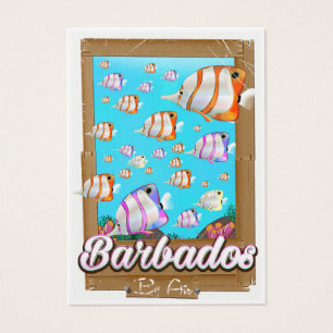 Poster de viagens de peixes tropicais de Barbados
