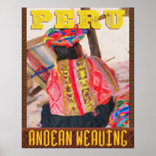 Poster de viagens de Peru - a arte da tecelagem
