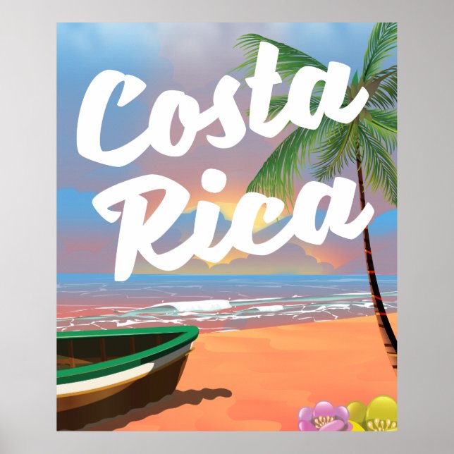 Poster de viagens de praia da Costa Rica (Frente)