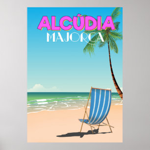 poster de viagens de praia de Alcúdia Majorca