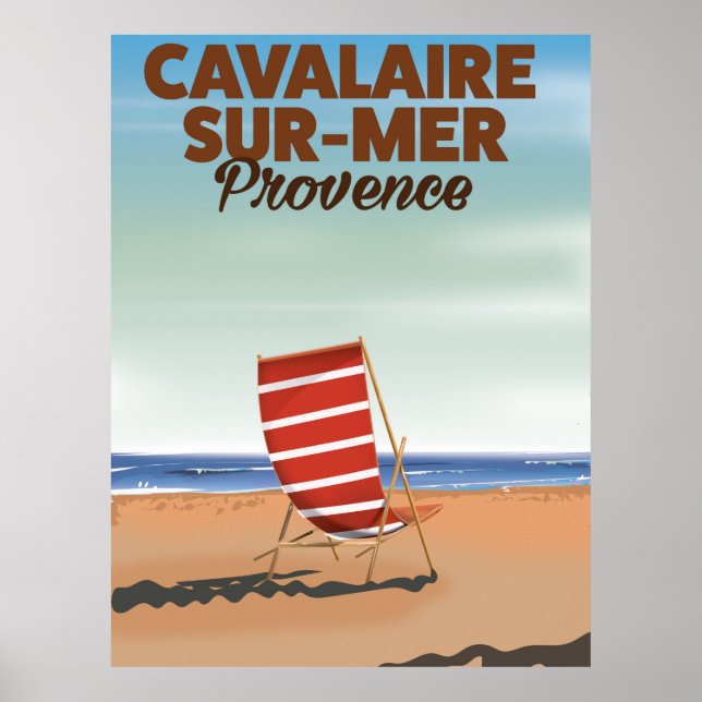 Poster de viagens de praia de Cavalaire-sur-Mer Pr (Frente)