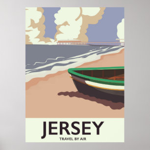 Poster de viagens de praia de Jersey