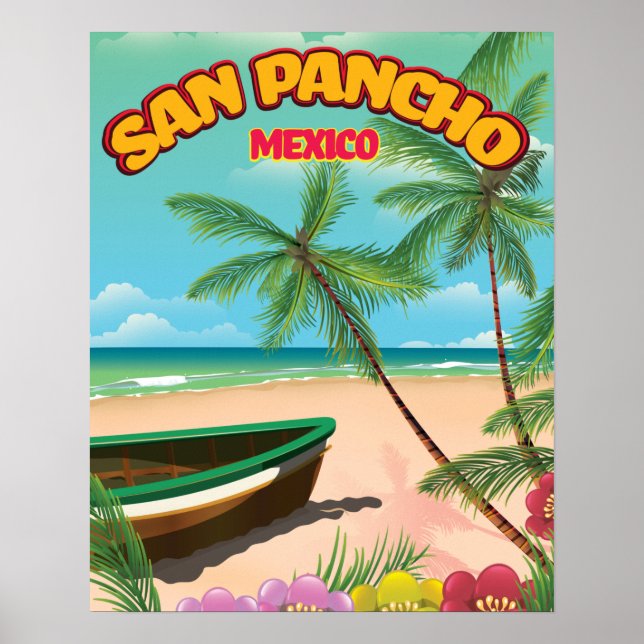 Poster de viagens de praia de San Pancho (Frente)
