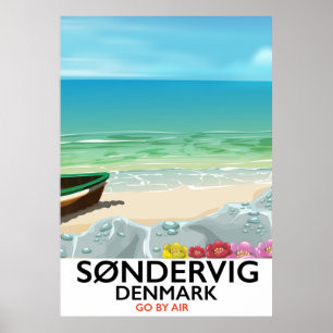 poster de viagens de praia de Søndervig