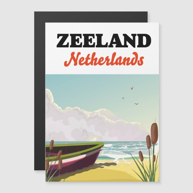 Poster de viagens de praia na Holanda (Frente/Verso)