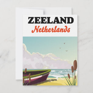 Poster de viagens de praia na Holanda
