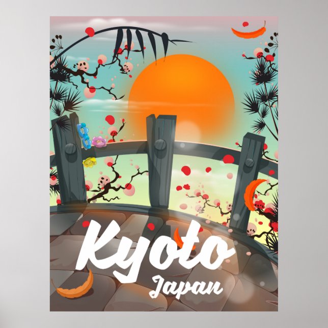 Poster de viagens de Quioto do Japão (Frente)