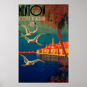 Poster de viagens de Riviera francês # 1