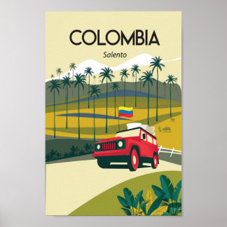 Poster de viagens de salento da Colômbia