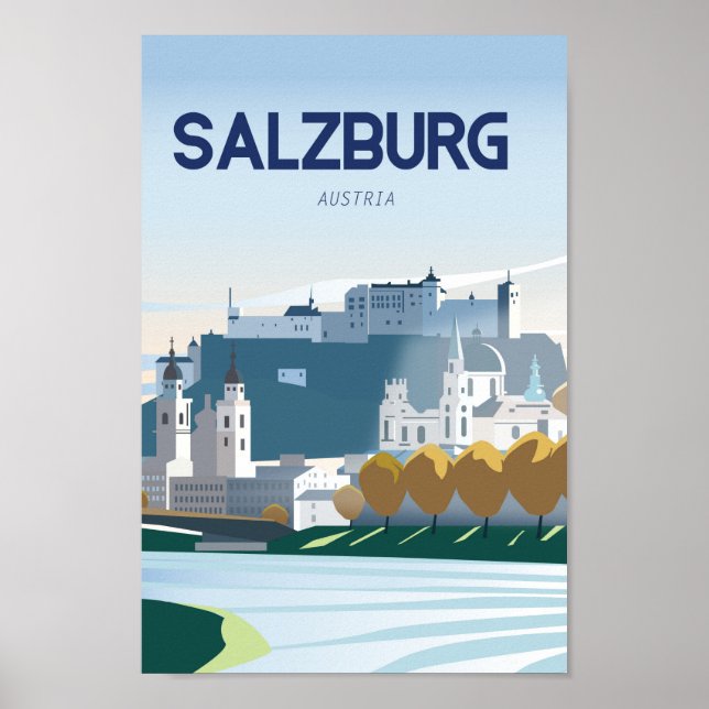 Poster de viagens de Salzburg Áustria (Frente)
