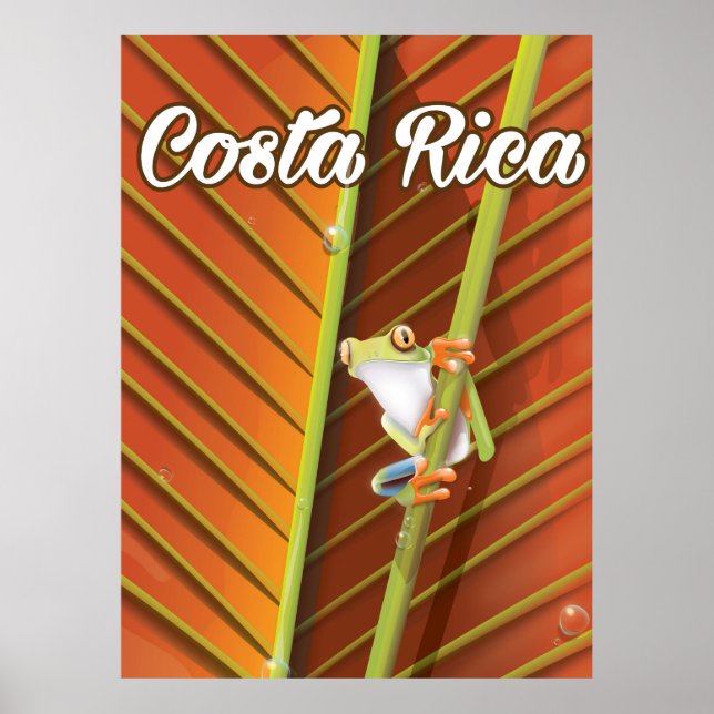 Poster de viagens de sapo Venenoso da Costa Rica (Frente)