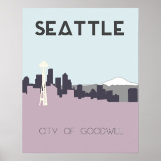 Poster de viagens de Seattle