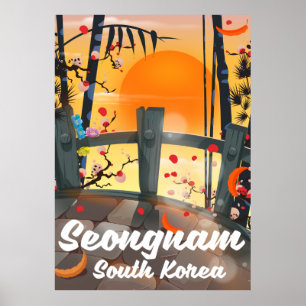 poster de viagens de Seongnam Coreia do Sul
