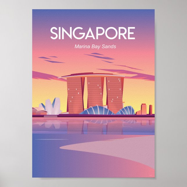 Poster de viagens de Singapura (Frente)