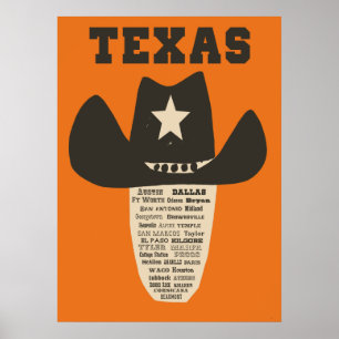 Poster de viagens de Texas
